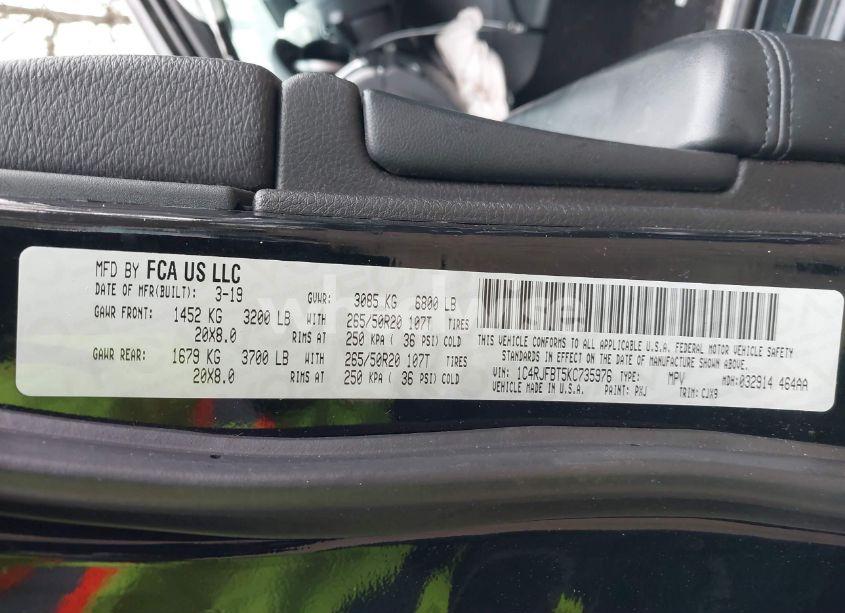 Photo 9 of 2019 Jeep Grand CHEROKEE LIMITED 4X4 (VIN 1C4RJFBT5KC735976)