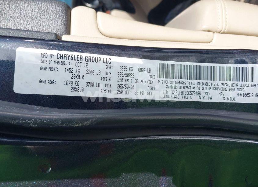 Photo 9 of 2013 Jeep Grand CHEROKEE LIMITED (VIN 1C4RJFBT6DC573486)