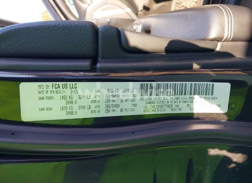 Photo 9 of 2015 Jeep Grand CHEROKEE LIMITED (VIN 1C4RJFBT8FC779525)