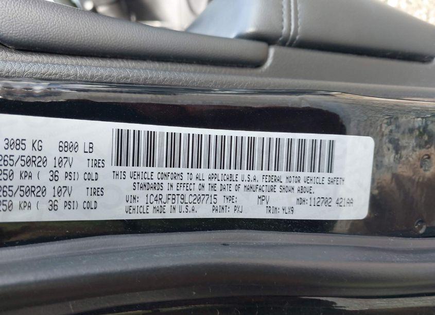 Photo 9 of 2020 Jeep Grand CHEROKEE LIMITED X 4X4 (VIN 1C4RJFBT9LC207715)