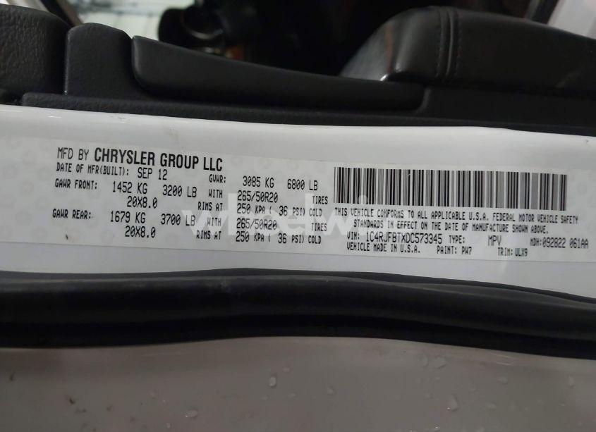 Photo 9 of 2013 Jeep Grand CHEROKEE LIMITED (VIN 1C4RJFBTXDC573345)