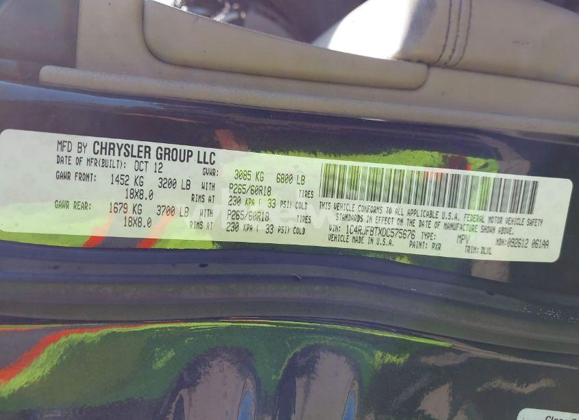 Photo 9 of 2013 Jeep Grand CHEROKEE LIMITED (VIN 1C4RJFBTXDC575676)