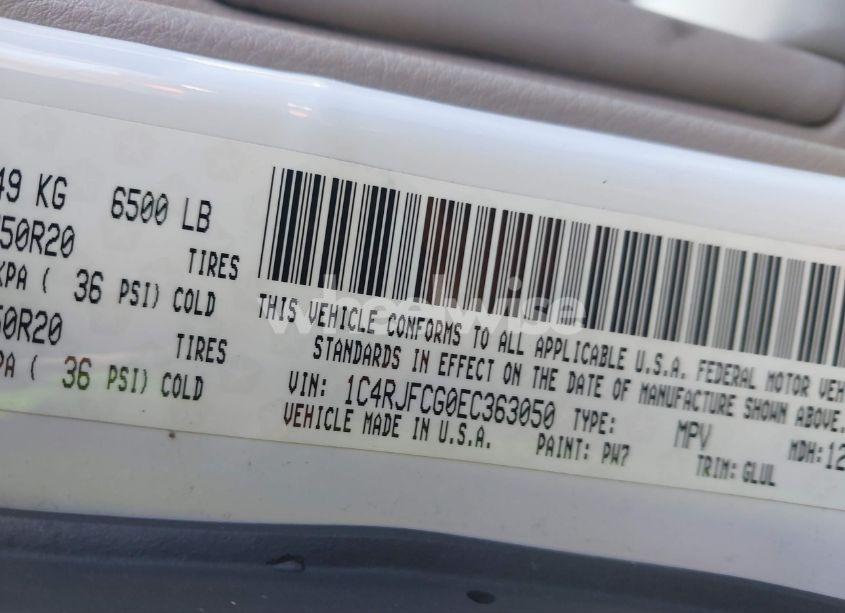 Photo 9 of 2014 Jeep Grand CHEROKEE OVERLAND (VIN 1C4RJFCG0EC363050)