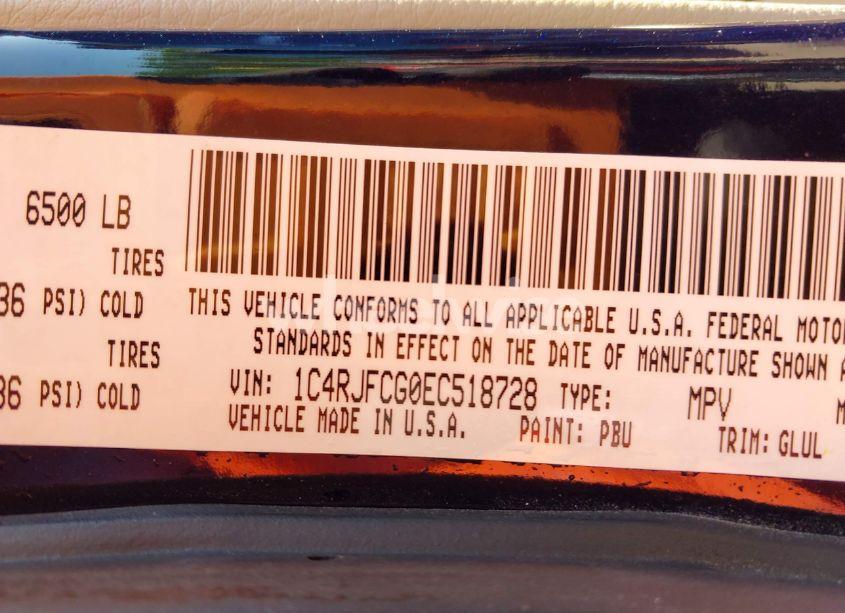 Photo 9 of 2014 Jeep Grand CHEROKEE OVERLAND (VIN 1C4RJFCG0EC518728)