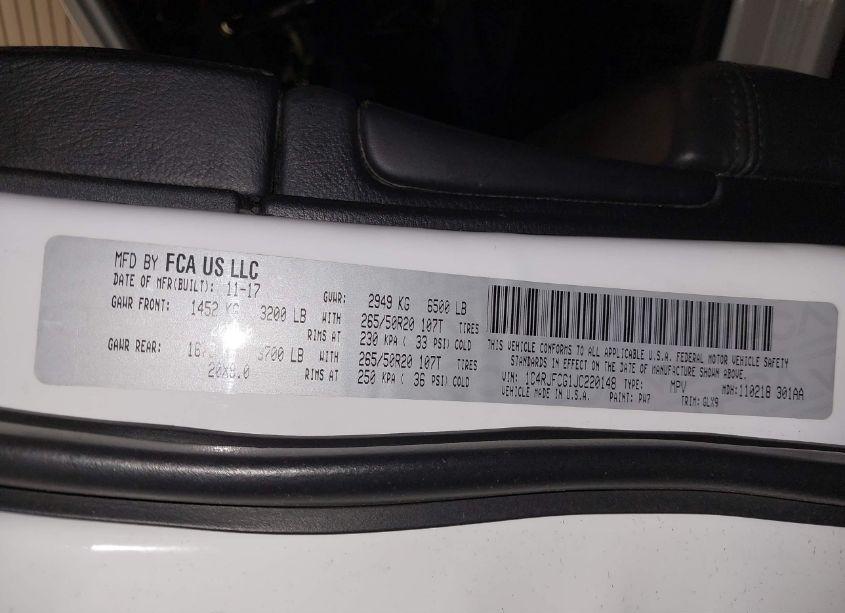 Photo 9 of 2018 Jeep Grand CHEROKEE OVERLAND 4X4 (VIN 1C4RJFCG1JC220148)