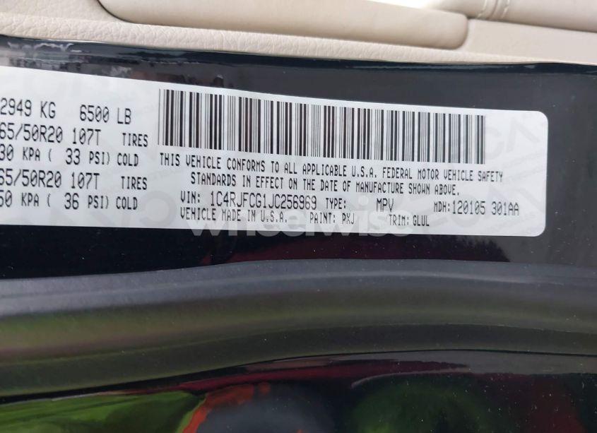 Photo 9 of 2018 Jeep Grand CHEROKEE OVERLAND 4X4 (VIN 1C4RJFCG1JC256969)