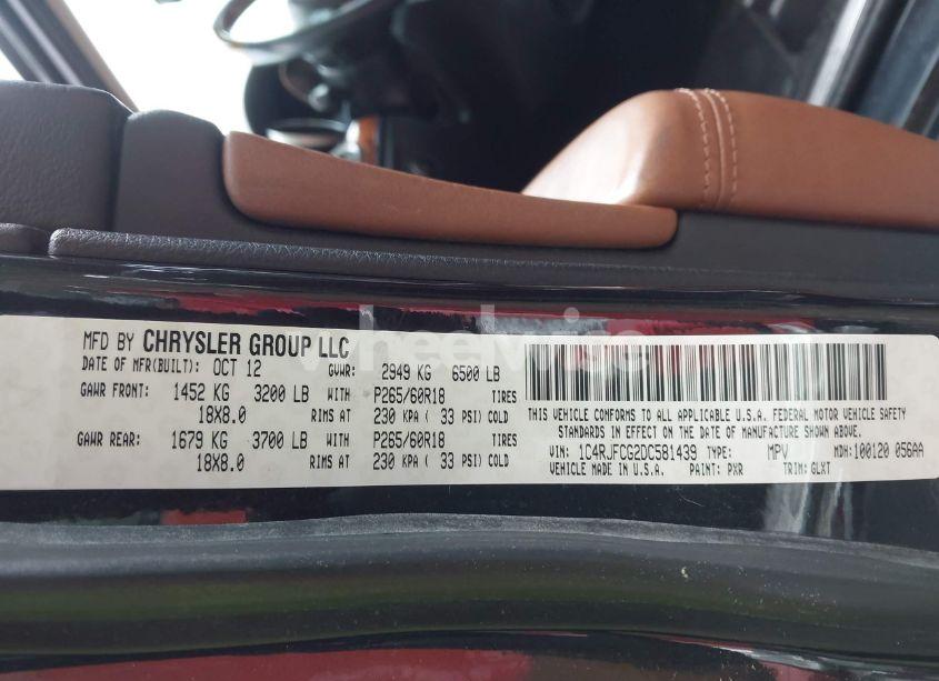 Photo 9 of 2013 Jeep Grand CHEROKEE OVERLAND (VIN 1C4RJFCG2DC581439)