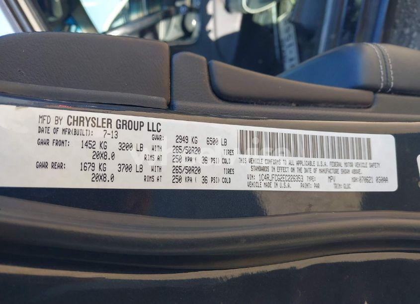 Photo 9 of 2014 Jeep Grand CHEROKEE OVERLAND (VIN 1C4RJFCG2EC226353)