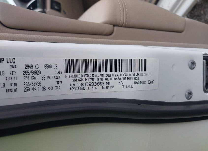 Photo 9 of 2014 Jeep Grand CHEROKEE OVERLAND (VIN 1C4RJFCG2EC509805)