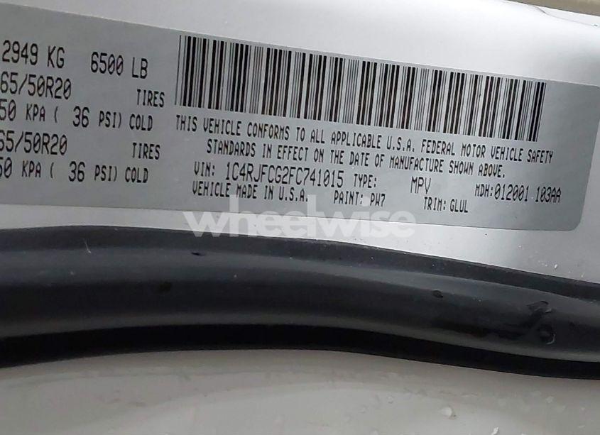 Photo 9 of 2015 Jeep Grand CHEROKEE OVERLAND (VIN 1C4RJFCG2FC741015)