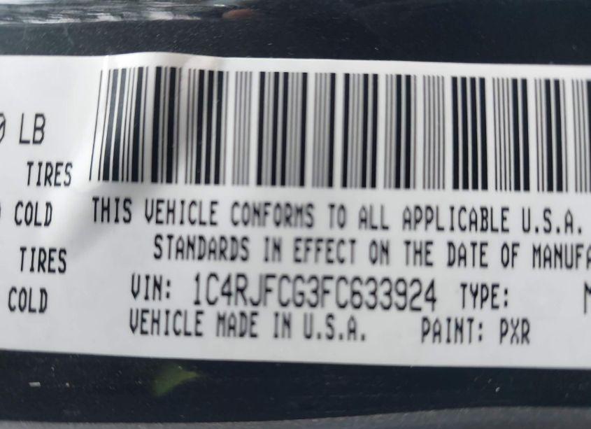 Photo 9 of 2015 Jeep Grand CHEROKEE OVERLAND (VIN 1C4RJFCG3FC633924)