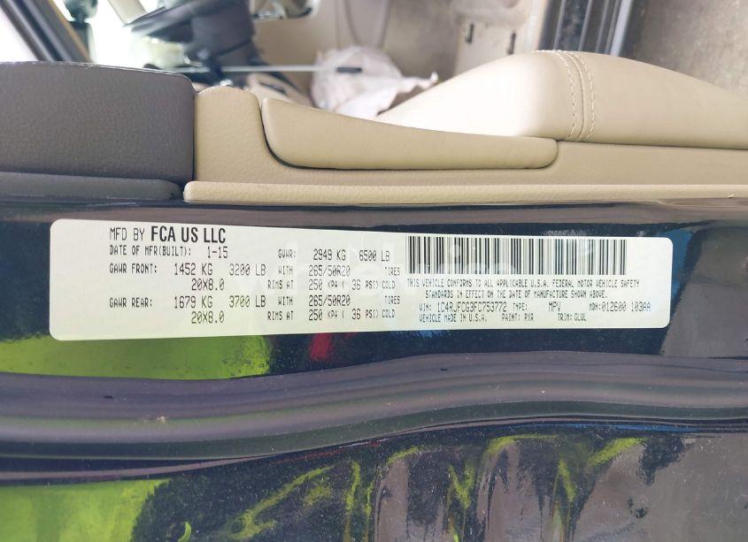 Photo 9 of 2015 Jeep Grand CHEROKEE OVERLAND (VIN 1C4RJFCG3FC753772)