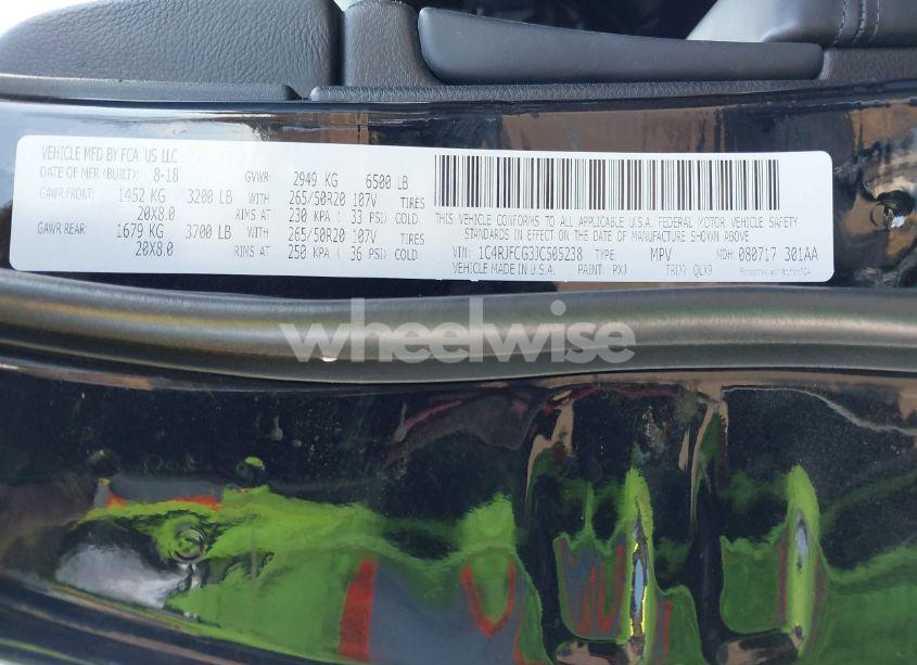 Photo 9 of 2018 Jeep Grand CHEROKEE HIGH ALTITUDE 4X4 (VIN 1C4RJFCG3JC505238)