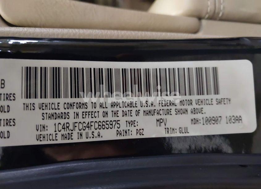 Photo 9 of 2015 Jeep Grand CHEROKEE OVERLAND (VIN 1C4RJFCG4FC665975)