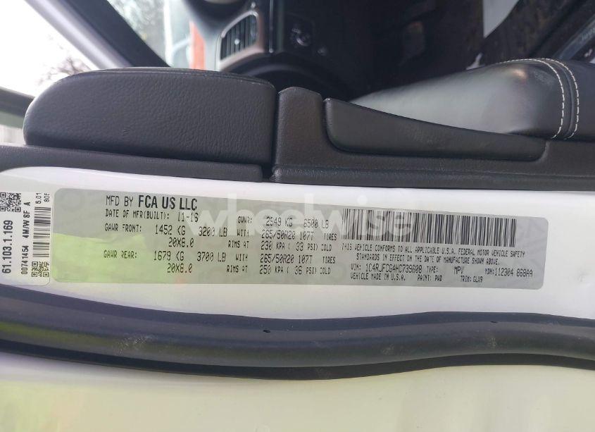 Photo 9 of 2017 Jeep Grand CHEROKEE OVERLAND 4X4 (VIN 1C4RJFCG4HC739608)