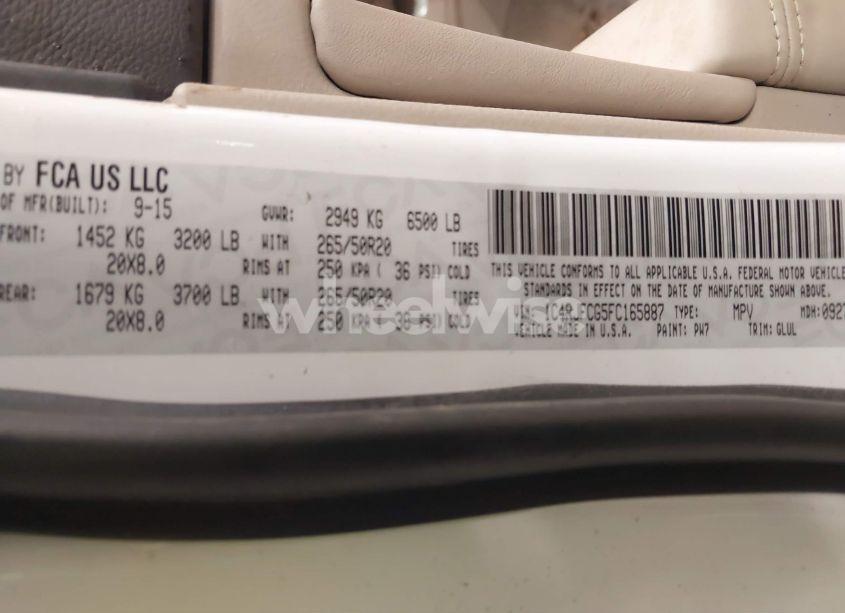 Photo 9 of 2015 Jeep Grand CHEROKEE OVERLAND (VIN 1C4RJFCG5FC165887)