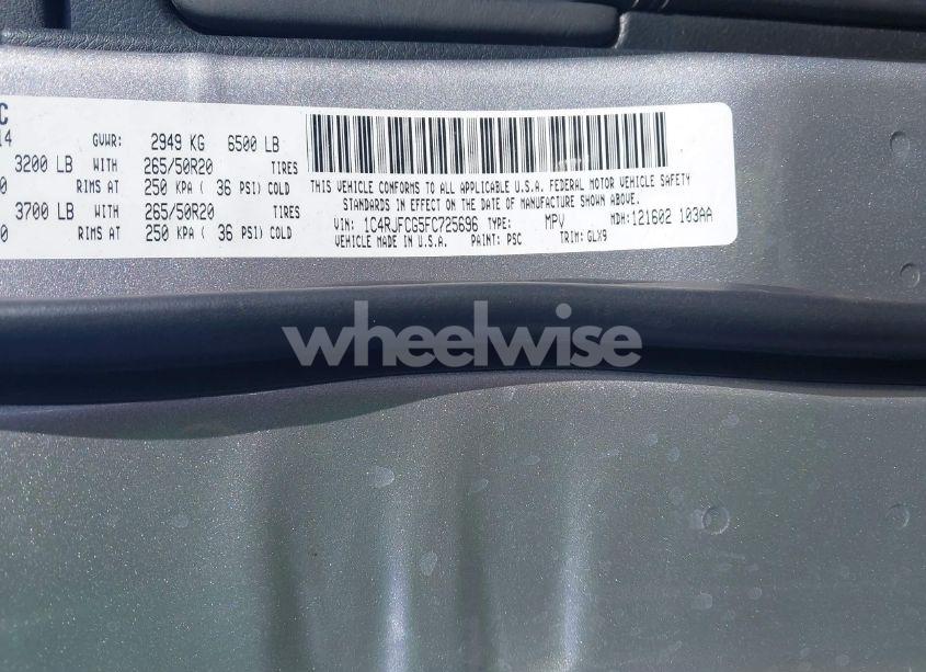 Photo 9 of 2015 Jeep Grand CHEROKEE OVERLAND (VIN 1C4RJFCG5FC725696)