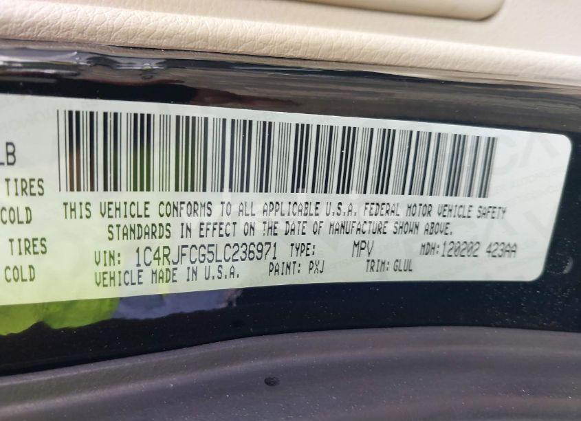 Photo 9 of 2020 Jeep Grand CHEROKEE OVERLAND 4X4 (VIN 1C4RJFCG5LC236971)