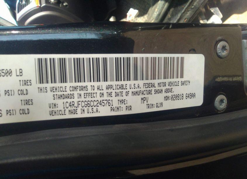 Photo 9 of 2012 Jeep Grand CHEROKEE OVERLAND (VIN 1C4RJFCG6CC245761)