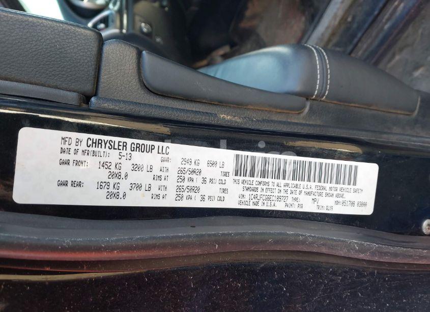 Photo 9 of 2014 Jeep Grand CHEROKEE OVERLAND (VIN 1C4RJFCG6EC189727)