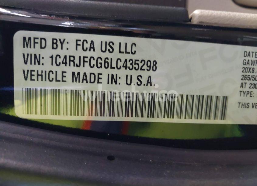 Photo 9 of 2020 Jeep Grand CHEROKEE OVERLAND 4X4 (VIN 1C4RJFCG6LC435298)