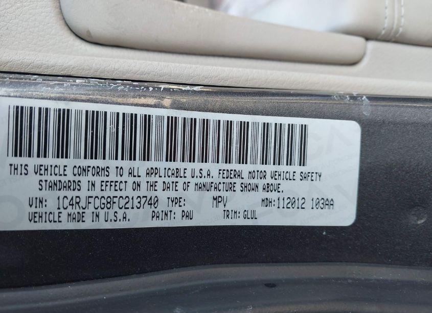 Photo 9 of 2015 Jeep Grand CHEROKEE OVERLAND (VIN 1C4RJFCG8FC213740)