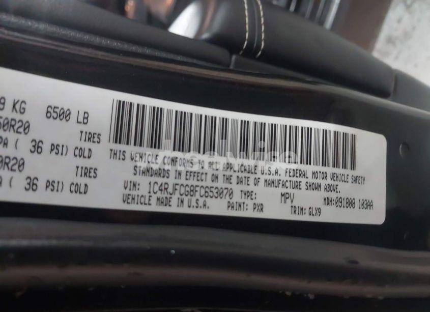 Photo 9 of 2015 Jeep Grand CHEROKEE OVERLAND (VIN 1C4RJFCG8FC653070)