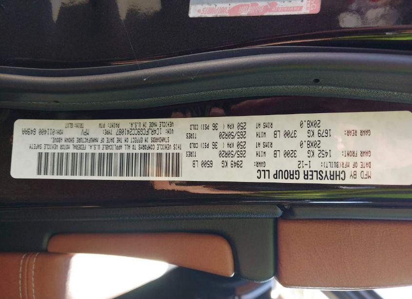 Photo 10 of 2012 Jeep Grand CHEROKEE OVERLAND (VIN 1C4RJFCG9CC241087)