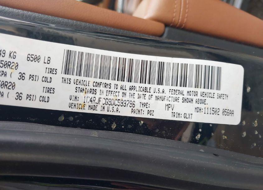 Photo 9 of 2013 Jeep Grand CHEROKEE OVERLAND (VIN 1C4RJFCG9DC593796)