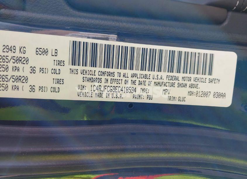 Photo 9 of 2014 Jeep Grand CHEROKEE OVERLAND (VIN 1C4RJFCG9EC418594)