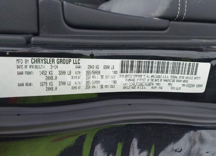 Photo 9 of 2014 Jeep Grand CHEROKEE OVERLAND (VIN 1C4RJFCG9EC463874)