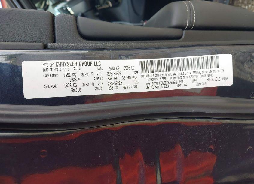 Photo 9 of 2014 Jeep Grand CHEROKEE OVERLAND (VIN 1C4RJFCG9EC579883)