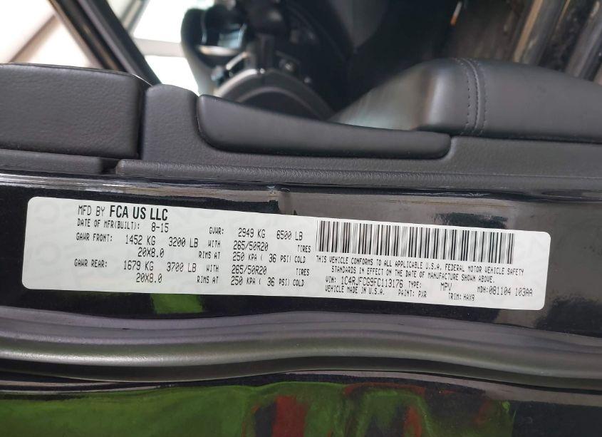 Photo 9 of 2015 Jeep Grand CHEROKEE HIGH ALTITUDE (VIN 1C4RJFCG9FC113176)