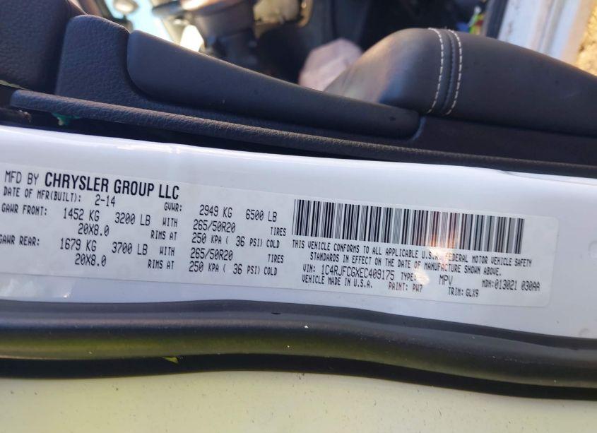 Photo 9 of 2014 Jeep Grand CHEROKEE OVERLAND (VIN 1C4RJFCGXEC409175)