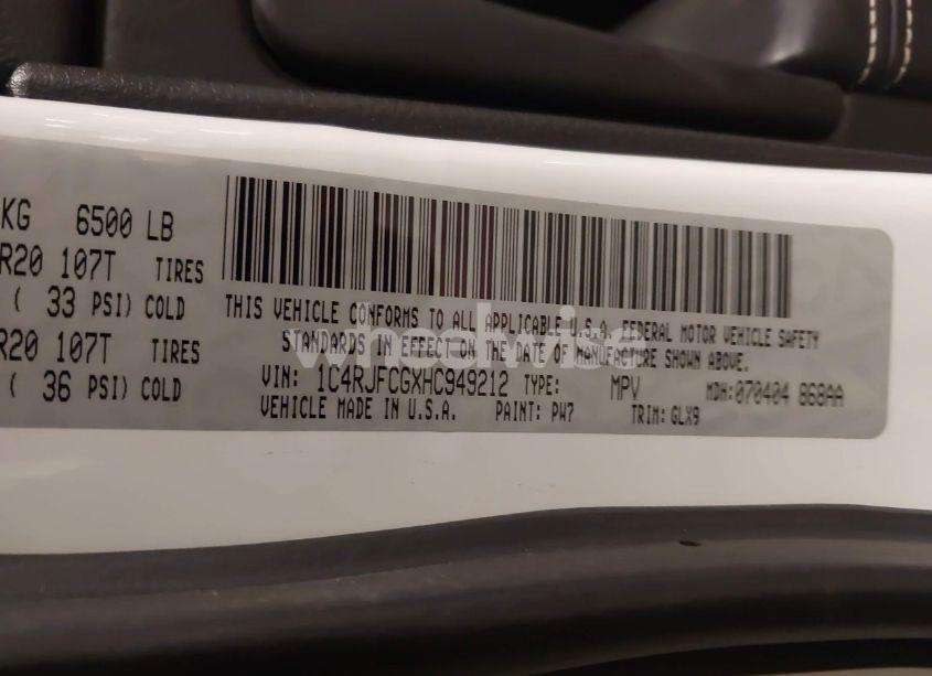 Photo 9 of 2017 Jeep Grand CHEROKEE OVERLAND 4X4 (VIN 1C4RJFCGXHC949212)