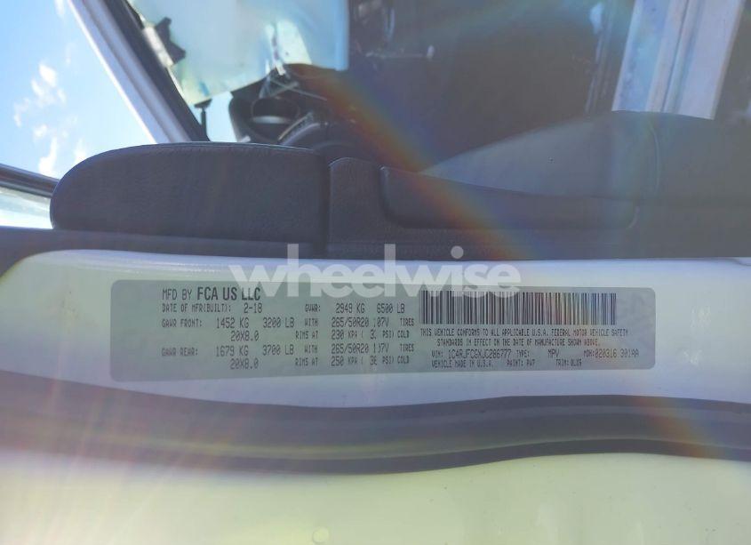 Photo 9 of 2018 Jeep Grand CHEROKEE HIGH ALTITUDE 4X4 (VIN 1C4RJFCGXJC286777)