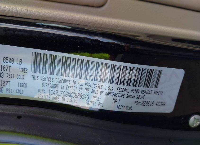 Photo 9 of 2019 Jeep Grand CHEROKEE OVERLAND 4X4 (VIN 1C4RJFCGXKC688543)