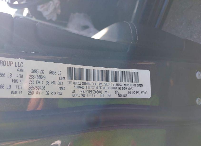 Photo 9 of 2014 Jeep Grand CHEROKEE OVERLAND (VIN 1C4RJFCM0EC302481)