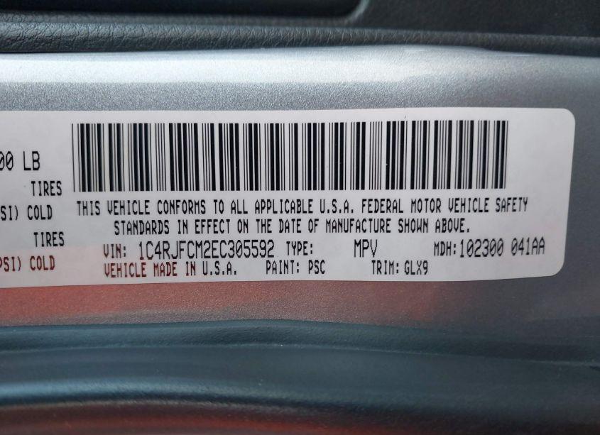 Photo 9 of 2014 Jeep Grand CHEROKEE OVERLAND (VIN 1C4RJFCM2EC305592)