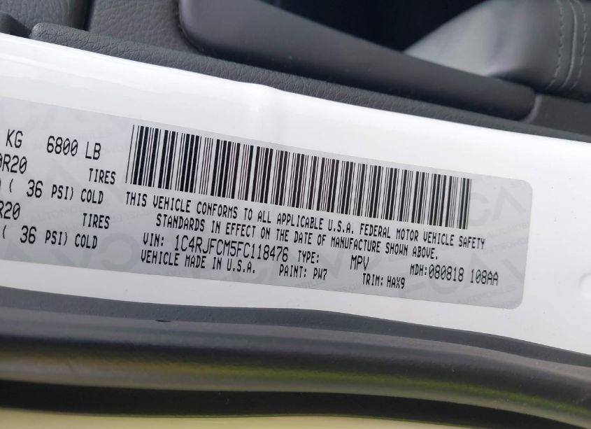 Photo 9 of 2015 Jeep Grand CHEROKEE HIGH ALTITUDE (VIN 1C4RJFCM5FC118476)