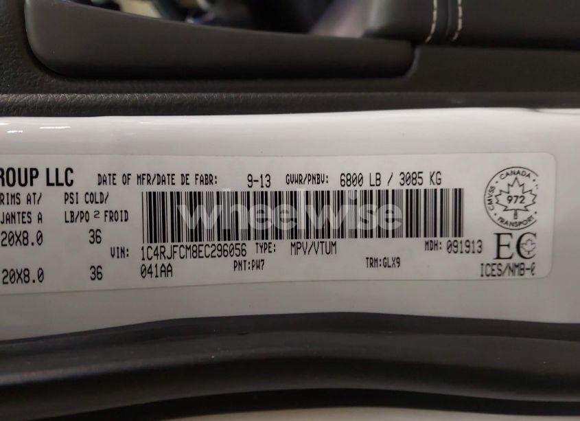 Photo 9 of 2014 Jeep Grand CHEROKEE OVERLAND (VIN 1C4RJFCM8EC296056)