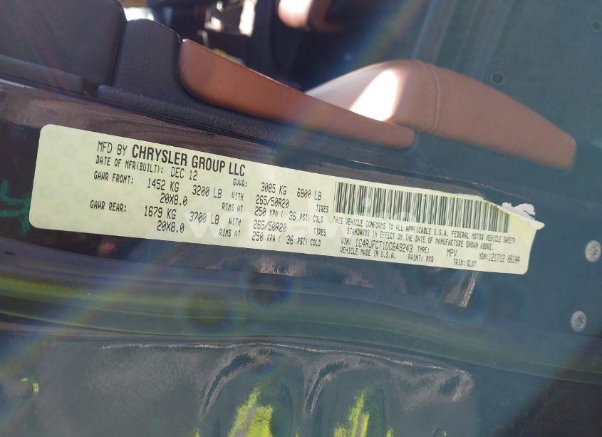 Photo 9 of 2013 Jeep Grand CHEROKEE OVERLAND (VIN 1C4RJFCT1DC649243)