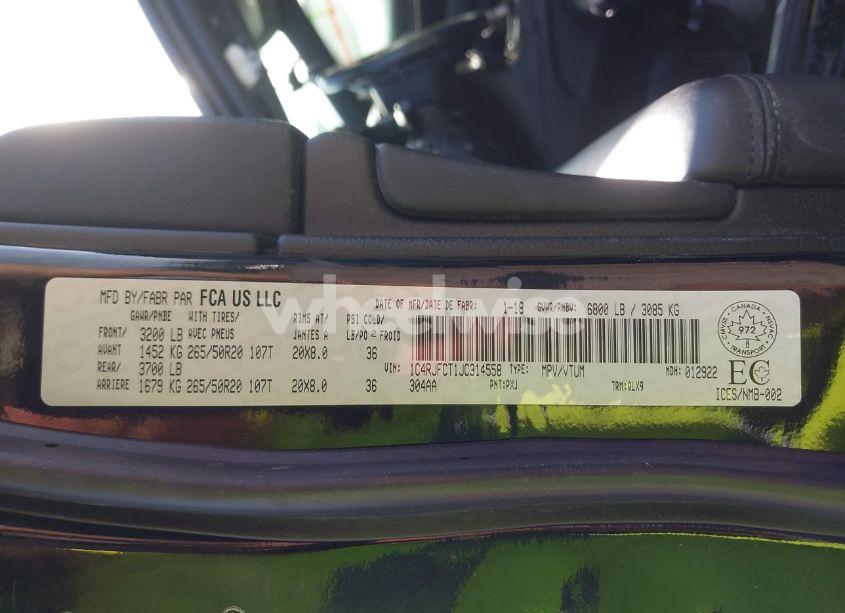 Photo 9 of 2018 Jeep Grand CHEROKEE OVERLAND (VIN 1C4RJFCT1JC314558)