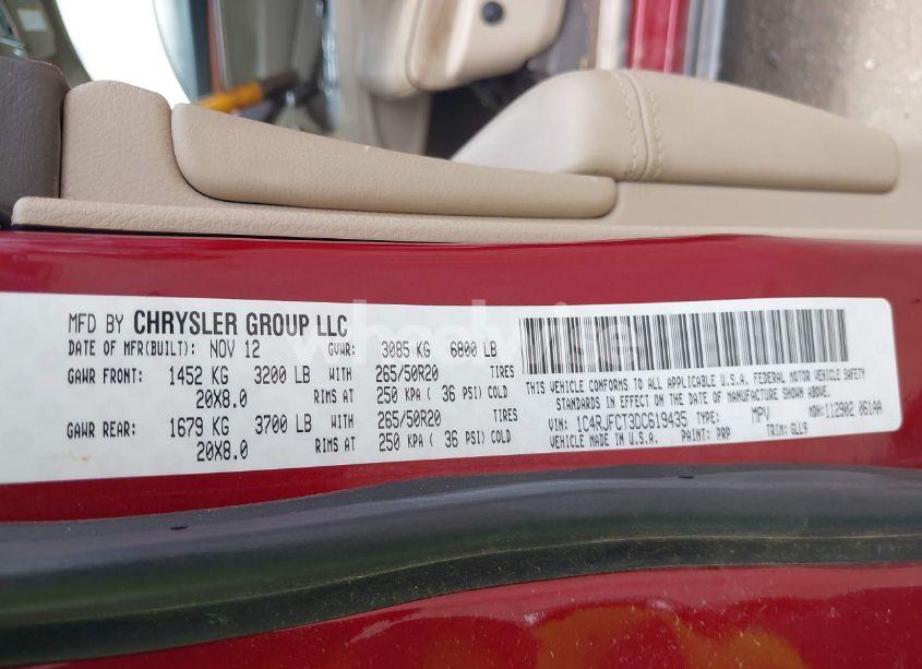 Photo 9 of 2013 Jeep Grand CHEROKEE OVERLAND (VIN 1C4RJFCT3DC619435)