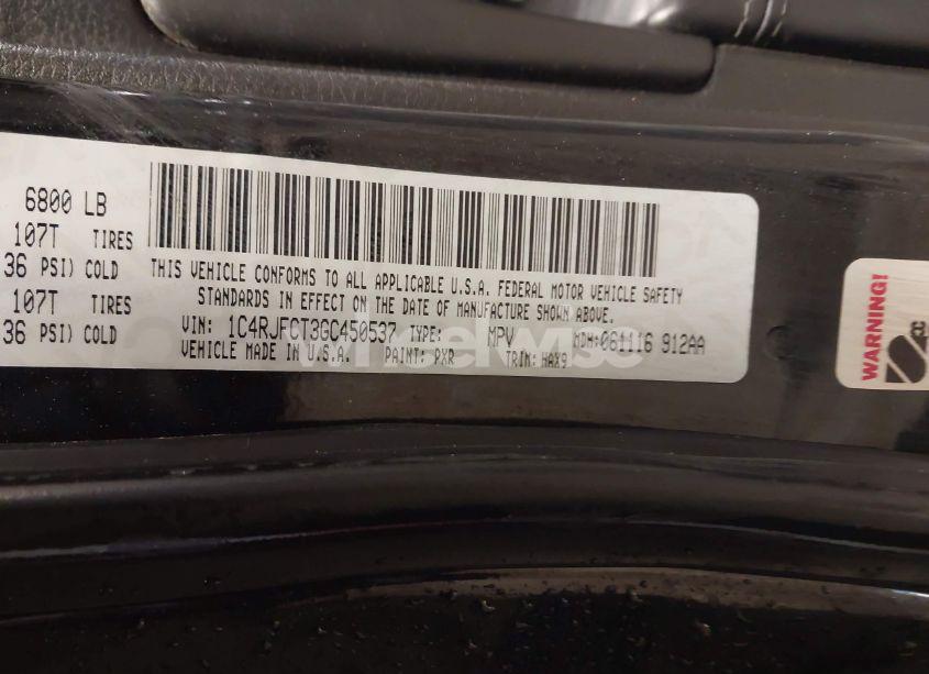 Photo 9 of 2016 Jeep Grand CHEROKEE HIGH ALTITUDE (VIN 1C4RJFCT3GC450537)