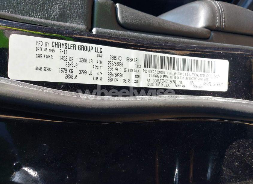 Photo 9 of 2012 Jeep Grand CHEROKEE OVERLAND (VIN 1C4RJFCT4CC104748)