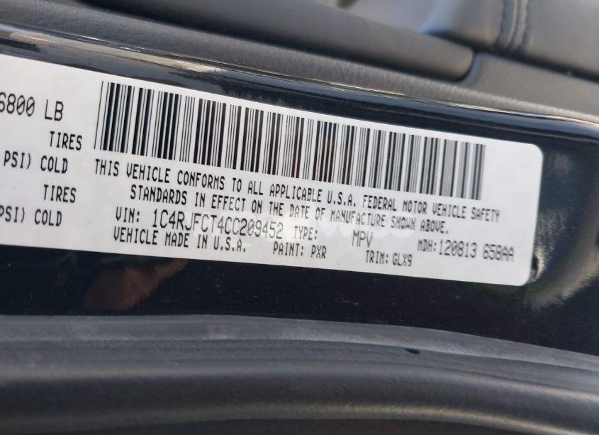 Photo 9 of 2012 Jeep Grand CHEROKEE OVERLAND (VIN 1C4RJFCT4CC209452)