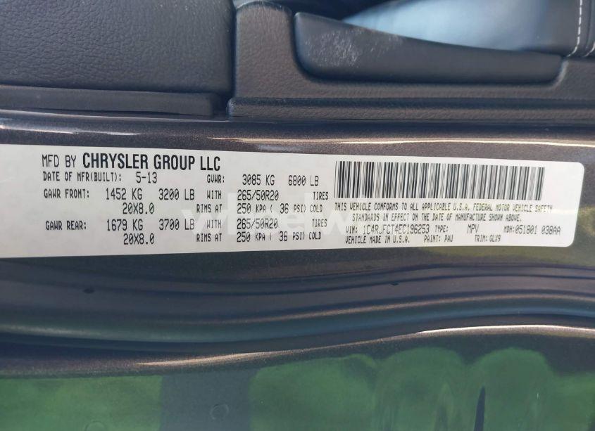 Photo 9 of 2014 Jeep Grand CHEROKEE OVERLAND (VIN 1C4RJFCT4EC196253)