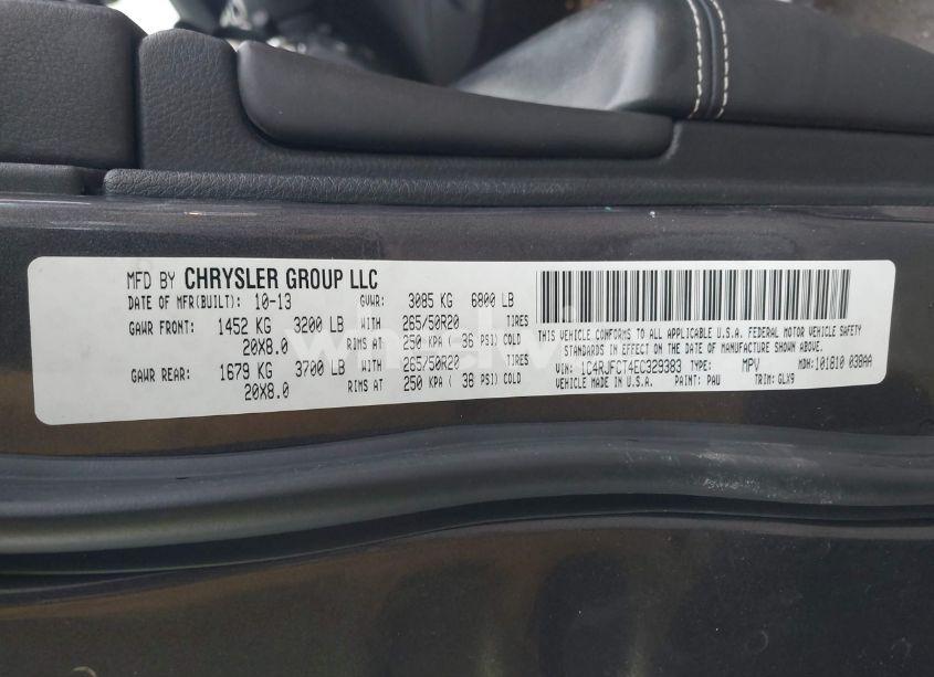 Photo 9 of 2014 Jeep Grand CHEROKEE OVERLAND (VIN 1C4RJFCT4EC329383)