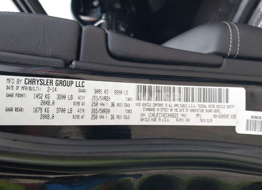 Photo 9 of 2014 Jeep Grand CHEROKEE OVERLAND (VIN 1C4RJFCT4EC409623)